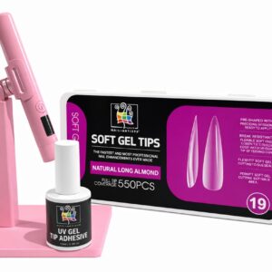 Nail-Artists Soft Gel Tips Natural Long Almond Kit
